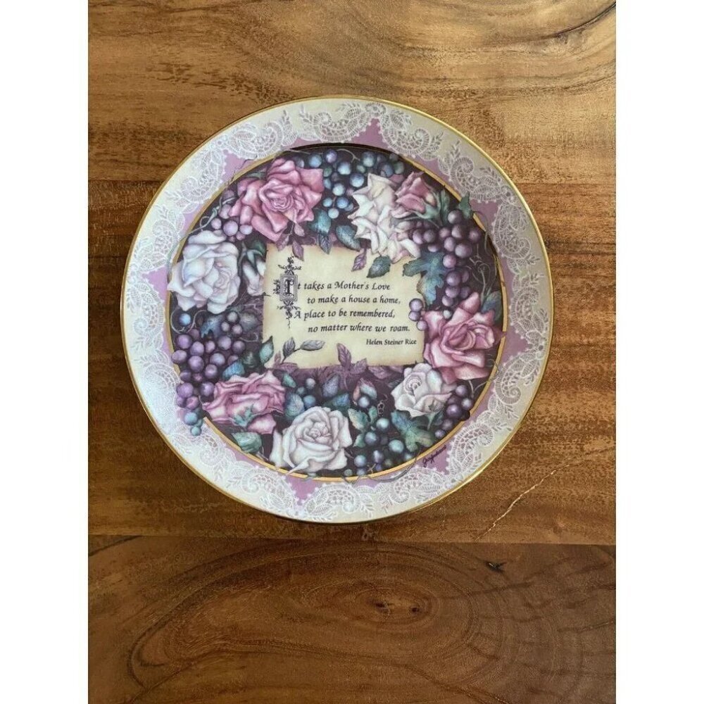 ‘A Mothers Love’ 8" Plate Helen Steiner Rice REMEMBRANCE Bradford Exchange 1994